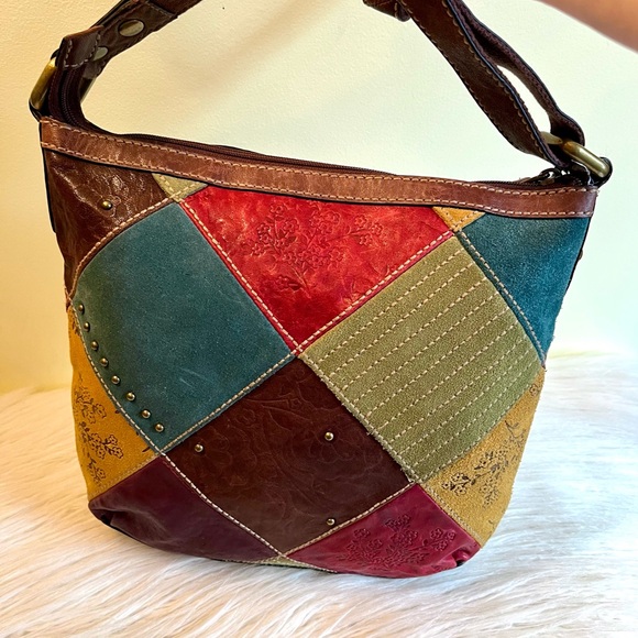 Fossil Talita Patchwork Leather & Suede Shoulder Bag - Picture 4 of 10